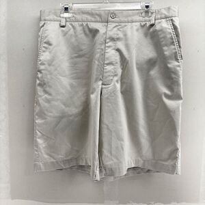 Nike Flat Front Mens 36 Chino Khaki Golf Shorts Cotton Stretch EUC